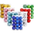 thumbnail image 2 of 24 piezas de adornos navideños de color rosa, 3 cm, decoración de adornos navideños irrompibles de plástico de 1,18 pulgadas, 24 piezas de 3 cm, rosa, 24 piezas de 3 cm, rojo, 2 of 5
