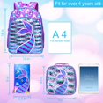 thumbnail image 4 of AGSDON 3PCS Kids Backpacks for Girls, 16" Little Kid Mermaid Sequin Preschool School Bookbag and Lunch Box, 4 of 10