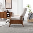 thumbnail image 2 of Wood Frame Recliner Chair, Modern Accent Chair Lounge Chair for Living Room, Adjustable Recliner Sofa Arm Chair with Thick Seat Cushion & Foot Rest, Beige, 2 of 9