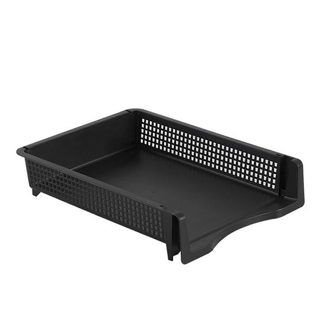 Stackable Letter Tray Space Saving File Document Tray Vertical Horizontal File Tray Basic Rectangular Desk Organizers transparent
