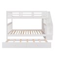 thumbnail image 4 of Generic Stairway Full-Over-Full Bunk Bed with Twin size Trundle, Storage and Guard Rail for Bedroom, Dorm - White, 4 of 9
