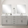 thumbnail image 2 of Abbey 84 in W x 22 in D White Oak Double Bath Vanity, Carrara Marble Top, and Faucet Set, 2 of 7