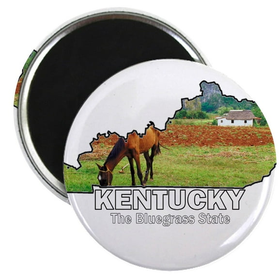 CafePress - Kentucky . . . The Bluegrass Magnet - 2.25" Round Magnet, Refrigerator Magnet, Button Magnet Style