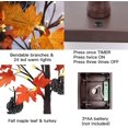 thumbnail image 4 of Fall Decorations for Home  24IN 24LT Lighted Fall Maple Leaves Tree Fall Decor  2FT Autumn Brown Twig Holiday Light Up 6 Wood Turk, 4 of 7