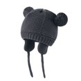 thumbnail image 4 of Cethrio Toddler Boys Winter Hats, Warm Stretchy Ear Flap Knit Kids Beanies Dark Gray Size 0-1 T, 4 of 4