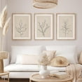 thumbnail image 4 of Botanical Wall Art Decor Set of 3 Neutral Wall Decor Boho Beige Canvas Wall Art Botanical Minimalist Pictures Botanical Neutral Prints Beige Boho Artwork for Room Bedroom, 4 of 7