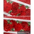 thumbnail image 6 of Red Floral Valentines Linen Curtain Valance for Bedroom/Bathroom/Kitchen/Office/Living/Dining Room Window,Spring Flowers Botanical Rod Pocket Topper Decorative Cafe Drapes Panel 42"x18", 6 of 6