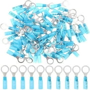 Blue Heat Shrink Ring 3/8 Eyelet Terminals Wire Connectors 16-14 AWG