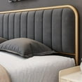 thumbnail image 5 of King Size Bed Frame Heavy Duty Platform Bed Upholstered Platform with Storage No Box Spring Needed with Headboard in Grey, 5 of 7