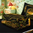 thumbnail image 6 of Homewish Sunset Tree Of Life Zipper Full Size Comforter Sets with Fitted Sheet and 2 Pillowcases,Vintage Botanical Zipper Bedding Set,Yellow Green,Black Reversible,4pcs, 6 of 8