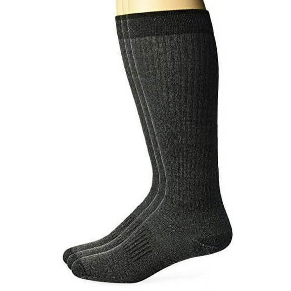 Wrangler Men's Lightweight Ultra-Dri Boot Socks 3 Pair Pack, Black, Large (10-13) - Shoe Size 9-13