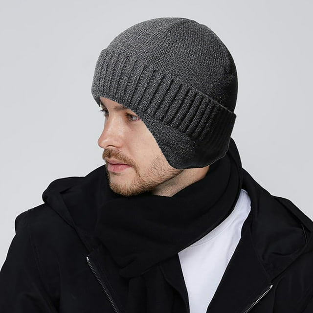 Gorro de punto Hombres Mujeres Invierno Sombrero de punto Cálido vellón Orejeras A prueba de viento Tomshoo Gorro de punto