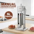 thumbnail image 6 of Hakka Brothers 5 L/11 lb Stainless Steel Vertical Manual Sausage Stuffer, Meat Filler with 2-Speed Gears and 4 Stuffing Tubes, 6 of 10