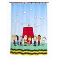thumbnail image 1 of Juego de cortinas de ducha Franco Peanuts de 13 piezas con anillas, 1 of 5