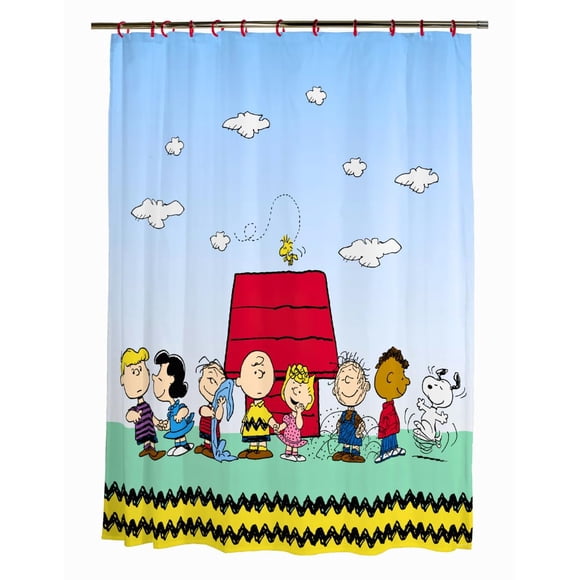 Juego de cortinas de ducha Franco Peanuts de 13 piezas con anillas