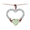 thumbnail image 3 of Star K� Hands Holding Heart Genuine Green Amethyst Claddagh Pendant Necklace, 3 of 9