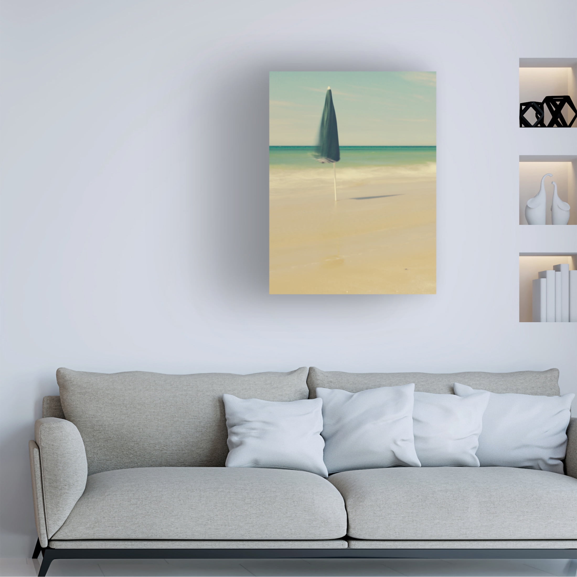 Canvas Wall Art - Massimo Della Latta 'The Green Umbrella' Wall Art for Living Room, Bedroom, or Office Décor by Trademark Fine Art - 14 x 19 Inches