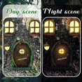 thumbnail image 2 of Ventana y puerta de la casa de hadas del gnomo en miniatura para los árboles, brillan en la oscuridad Yarda Arte Escultura de jardín Adorno de césped Decoración Mini jardín de hadas al aire libre D esquí esquí Gafas de esquí, 2 of 5