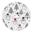 thumbnail image 6 of Yayeee Christmas Tree Skirt 47 inches for Xmas Tree Holiday Party Decoration, Black Cartoon Snowmen, 6 of 6