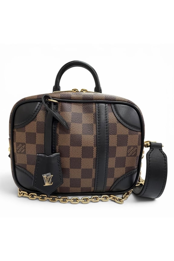 Pre-Owned LOUIS VUITTON N50063 Damier Valisette Souple BB Canvas Shoulder Bag, Brown, Made in...
