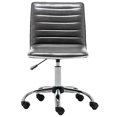 thumbnail image 2 of BTEXPERT Home Gray Swivel Mid Back Armless Ribbed Designer Task Faux Leather Soft Upholstery Office Chair, 2 of 4