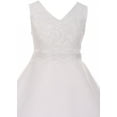 thumbnail image 3 of Big Girls Lace V Neck First Communion Pageant Wedding Birthday Flower Girl Dress White 14 (4KD18), 3 of 5