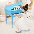 thumbnail image 2 of Gymax 30-Key Classic Baby Grand Piano Toddler Toy Wood w/ Bench & Music Rack Blue, 2 of 10