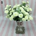 thumbnail image 6 of Farfi 1 Bouquet 5 Branches 15 Heads Artificial Rose Wedding Home Decor Faux Silk Flower (Wine Red), 6 of 13