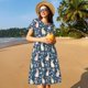 thumbnail image 4 of Balery Cute Rabbit Floral Vestidos sueltos de manga corta para mujer, vestidos de verano 2025, vestidos casuales de corte A con vuelo., 4 of 6