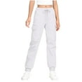 thumbnail image 2 of HAOTAGS Tee Girls Cargo Pants(4-15), Elastic Waist with Drawstring Joggers with Multi-pockets White 8-9Years, 2 of 5