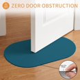 thumbnail image 3 of Oval Door Mat 18"×30" Solid Dark Absorbent Door Mat Outside Entrance Teal Low-Profile Non Slip Front Rug for Kitchen Bathroom Bedroom, 3 of 9