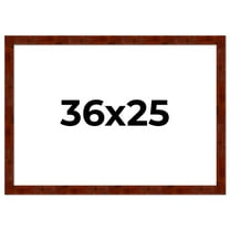 36x25 Walnut Brown Veneer Real Wood Picture Frame Width 1.75 inches | Interior Frame Depth 0.5