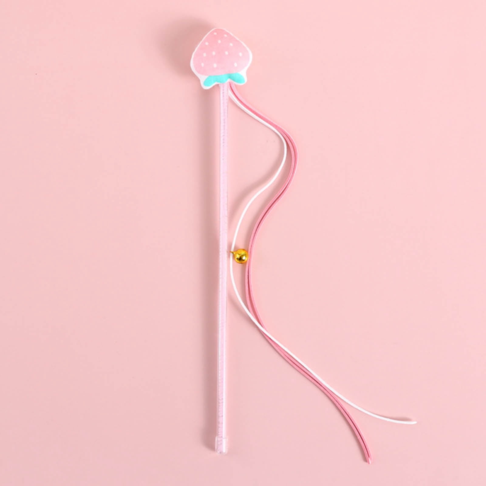 DOPI Cats Wand Toy Cartoon Fruit Pattern Pet Interactive Elastic Rod Pet Kitten Teaser Stick Tassel Toys with Bell Cats Supplies