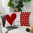 thumbnail image 4 of xanee Valentines Day Pillow Covers 20x20 inch Set of 4 for Valentines Decor Red White Stripes Dots Love Heart Valentines Day Throw Pillows Decorative Cushion Cases Valentine Decorations, 4 of 6