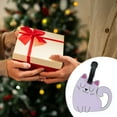 thumbnail image 4 of Unique Bargains 1 Pc Squinting Cat Luggage Tag for Travelling Light Purple, 4 of 5
