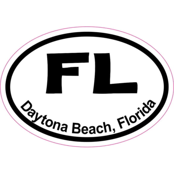 3in x 2in Oval Daytona Beach Sticker Vinyl Florida Cities Bumper Stickers