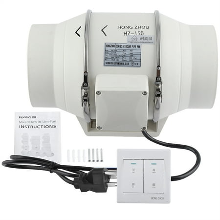 HERCHR Ventilation Fan, High Efficiency Inline Duct Fan Air Extractor Bathroom Kitchen Ventilation System 110V US Plug, Exhaust