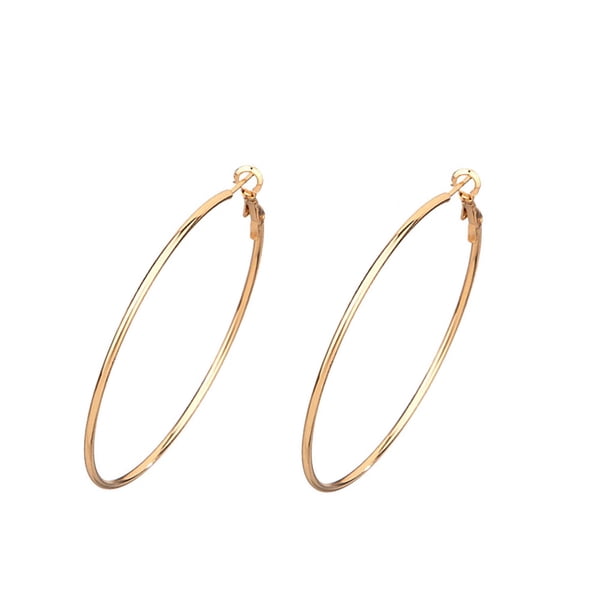 1 par de pendientes de aro, colgantes de oreja redondos de estilo Simple creativo, accesorio de moda, adornos de orejas para decoración dorada Ropa, zapatos y accesorios Miscelánea Dorado 3cm Qarigey AP009026-02B