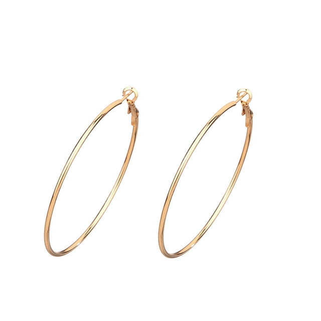 Qarigey 1 par de pendientes de aro para mujer, joyería de estilo Simple, accesorio de moda, accesorios de decoración, adornos para orejas Ropa, zapatos y accesorios Miscelánea Dorado 8cm