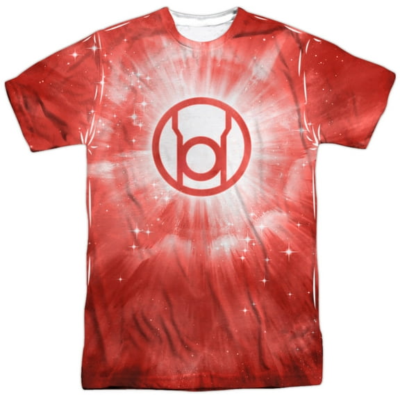 Green Lantern Men's Red Energy Sublimation T-shirt White