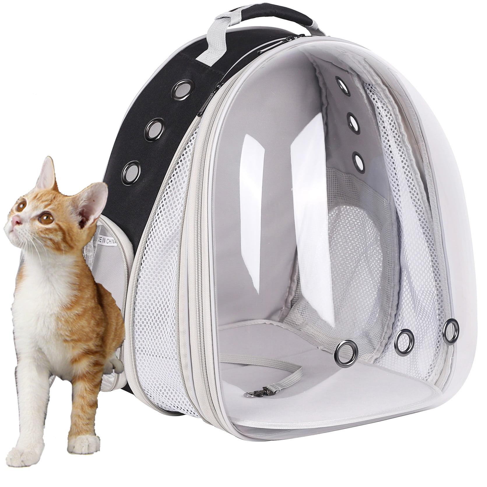 Halinfer Front Expandable Cat Backpack Carrier,Pet Carrier Backpack for Large Fat Cat and Small Puppy, Fit up to 20 lbs