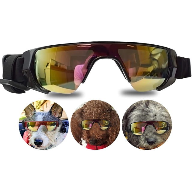 Dog Goggles, Eye Protection (New Version) Sunglasses Waterproof Windproof UV Protection for Medium Dogs (Black)