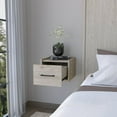 thumbnail image 6 of Fm Furniture Elfrida Wall-Mounted Nightstand, Sleek Single-Drawer Design, Light Gray, 6 of 7