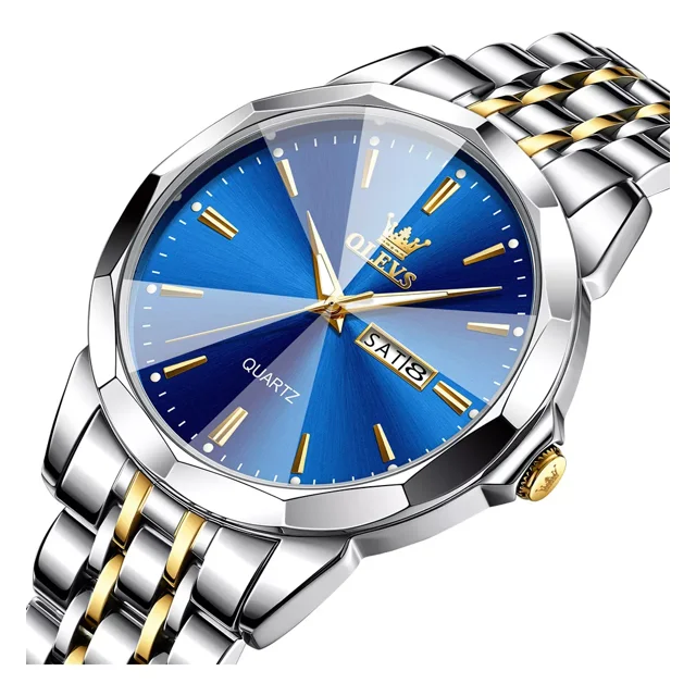 Olevs Reloj Hombre Luminoso Impermeable Original Cuarzo 9931