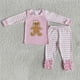 thumbnail image 1 of Conjunto de ropa de dormir para bebé, camisa a rayas verdes, pantalones rojos, traje de Reno bordado de Navidad, pijamas para niños pequeños, venta al por mayor, 1 of 2