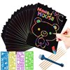 Mordely Scratch Paper Art for Kids - 60 Pcs Magic Rainbow Scratch Paper Off Set Scratch Crafts Arts Supplies Kits Pads Sheets Boards for Easter Party Games Christmas Birthday Gift