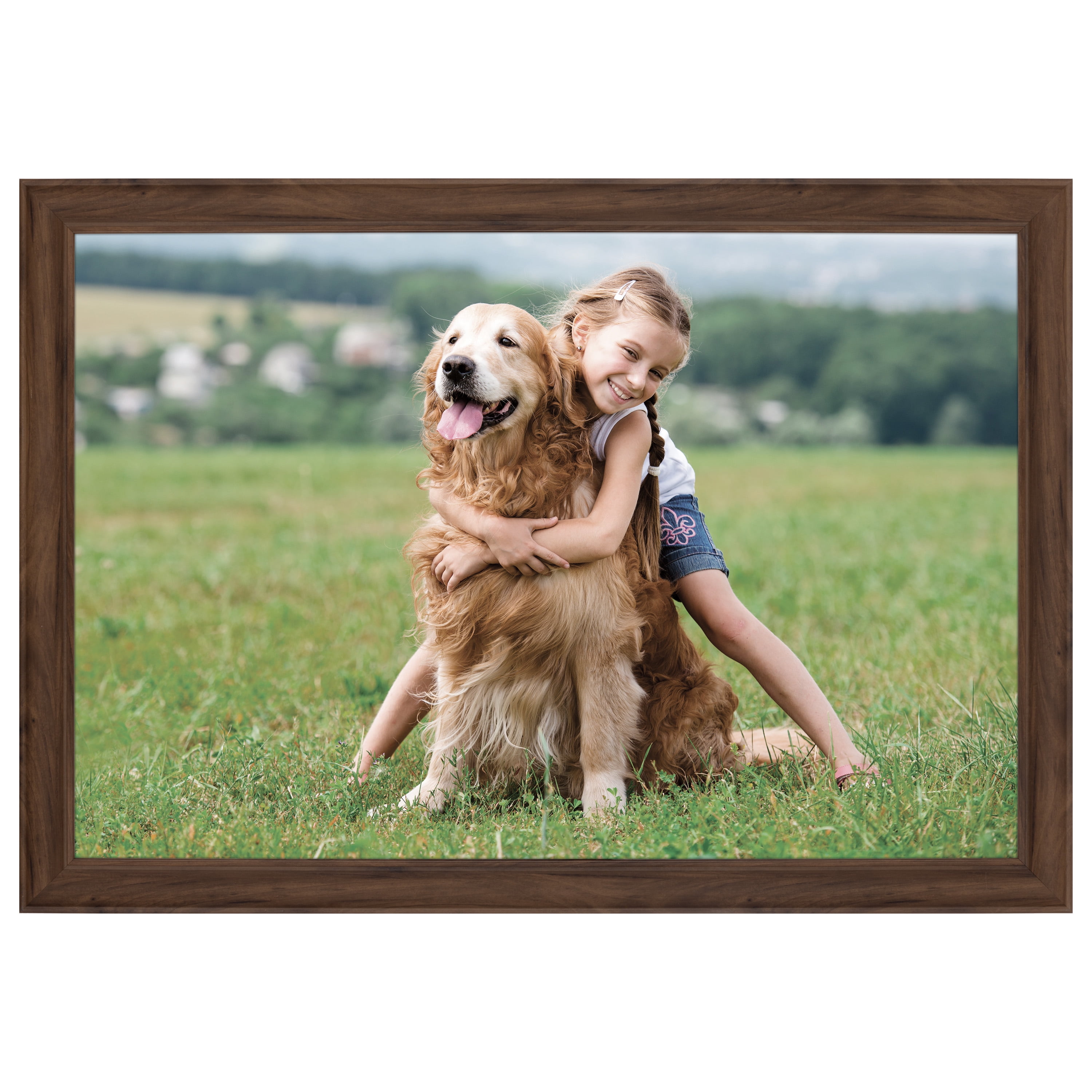 Gallery Solutions Gallery Solutions Wood Wall Mount Large Poster Picture Frame, 20" x 30", Walnut
