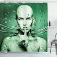 thumbnail image 1 of Ambesonne Futuristic Shower Curtain, Robot Girl in Glass, 69"Wx70"L, Green Green, 1 of 3