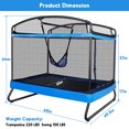 thumbnail image 7 of GIKPAL 3-in-1 Kids Trampoline with Swing Set, 6FT Rectangle Toddler Trampoline Indoor/Outdoor for Ages 3-8, Heavy-Duty Jumping Mat for Backyard Play, Blue, 7 of 7
