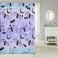 thumbnail image 2 of Halloween Bathroom Shower Curtain Set Rainbow Shower Curtain for Boys Girls Children Bat Moon Star Print Bath Curtain Halloween Theme Purple Gradient Style 72"x84" Kids Bathroom Accessories, 2 of 6
